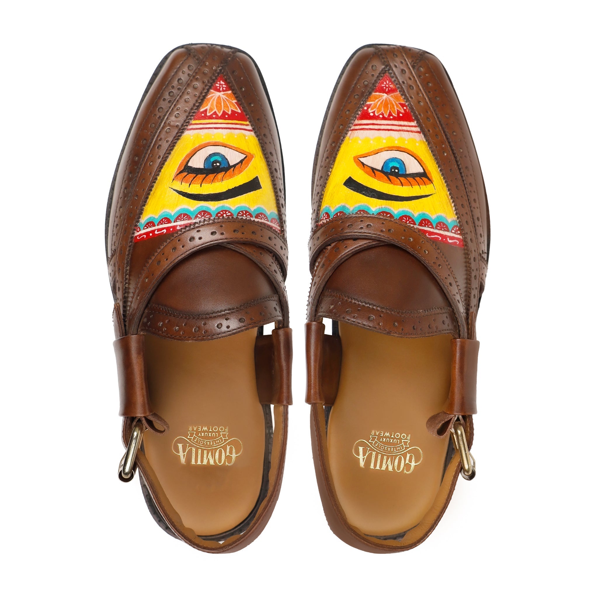 Maxton - Men's Dark Brown Hand Painted Sandal