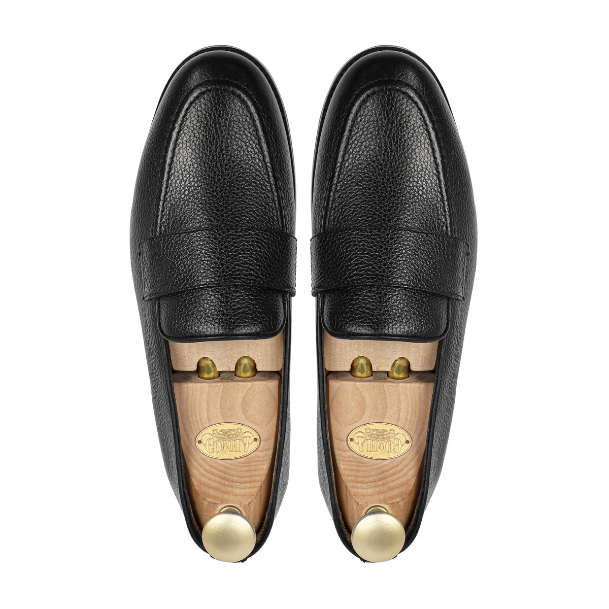 Jefey - Men's Black Pebble Grain Leather Loafer