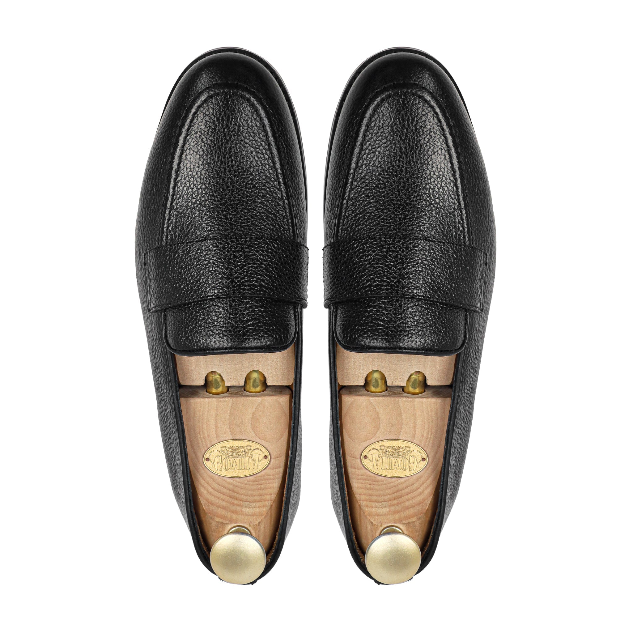 Jefey - Men's Black Pebble Grain Leather Loafer