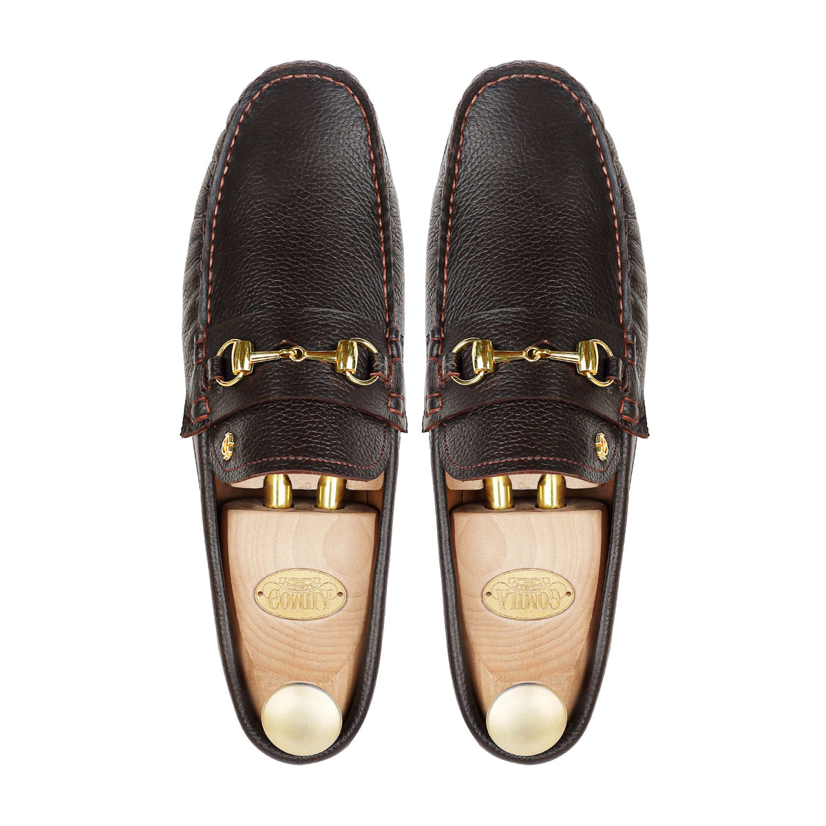 Raze - Men's Dark Brown Pebble Grain Leather Driver Shoe