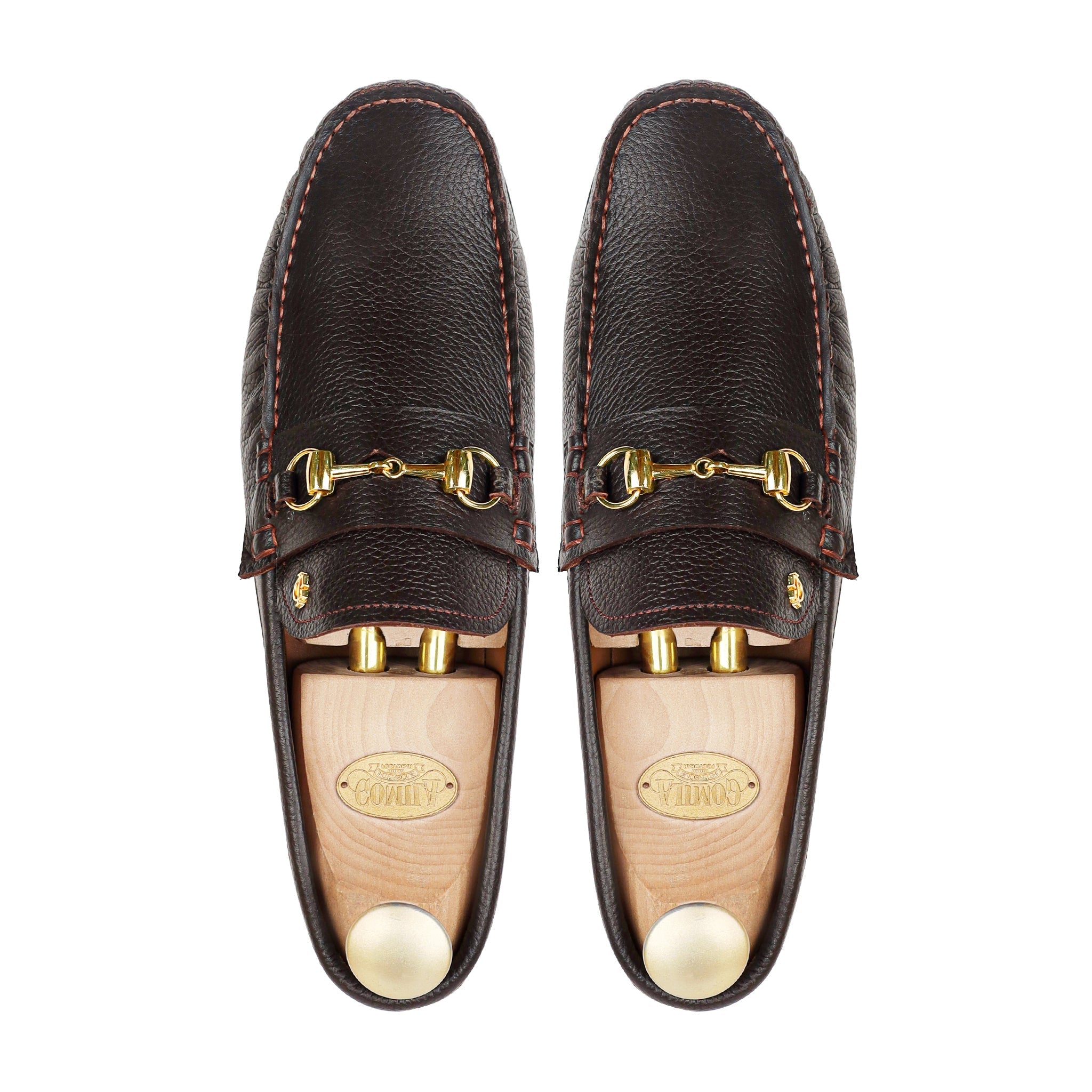 Raze - Men's Dark Brown Pebble Grain Leather Driver Shoe