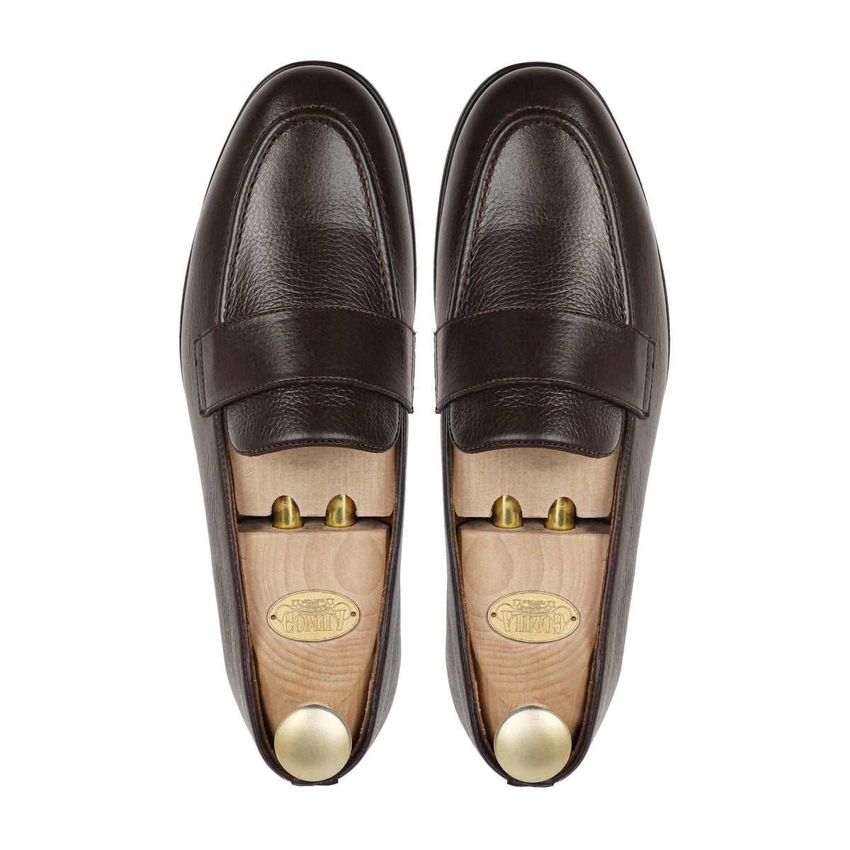 Jefe - Men's Dark Brown Pebble Grain Leather Loafer
