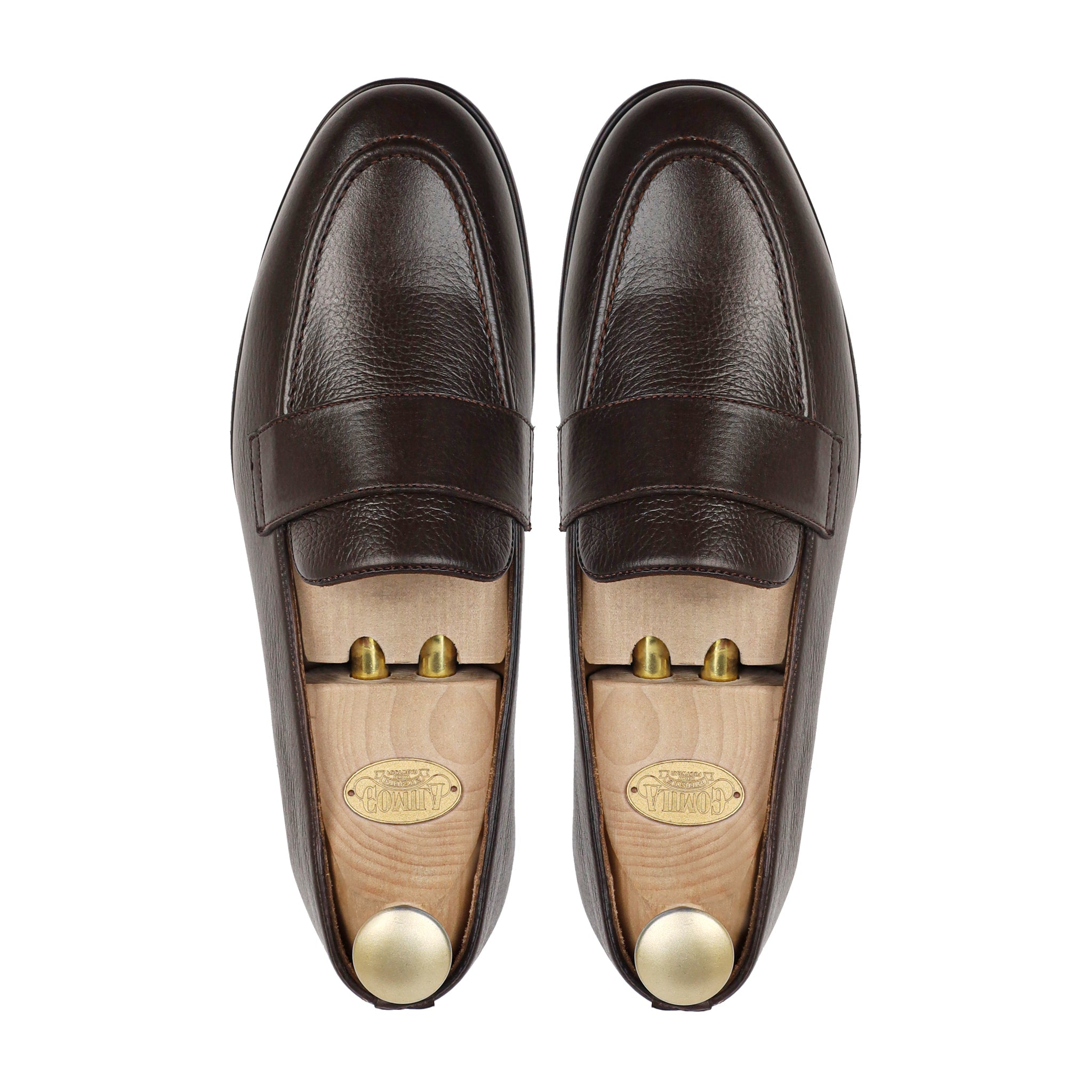 Jefe - Men's Dark Brown Pebble Grain Leather Loafer