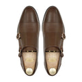 Braxel- Men's Brown Calf Leather and Pebble Grain Double Monkstrap