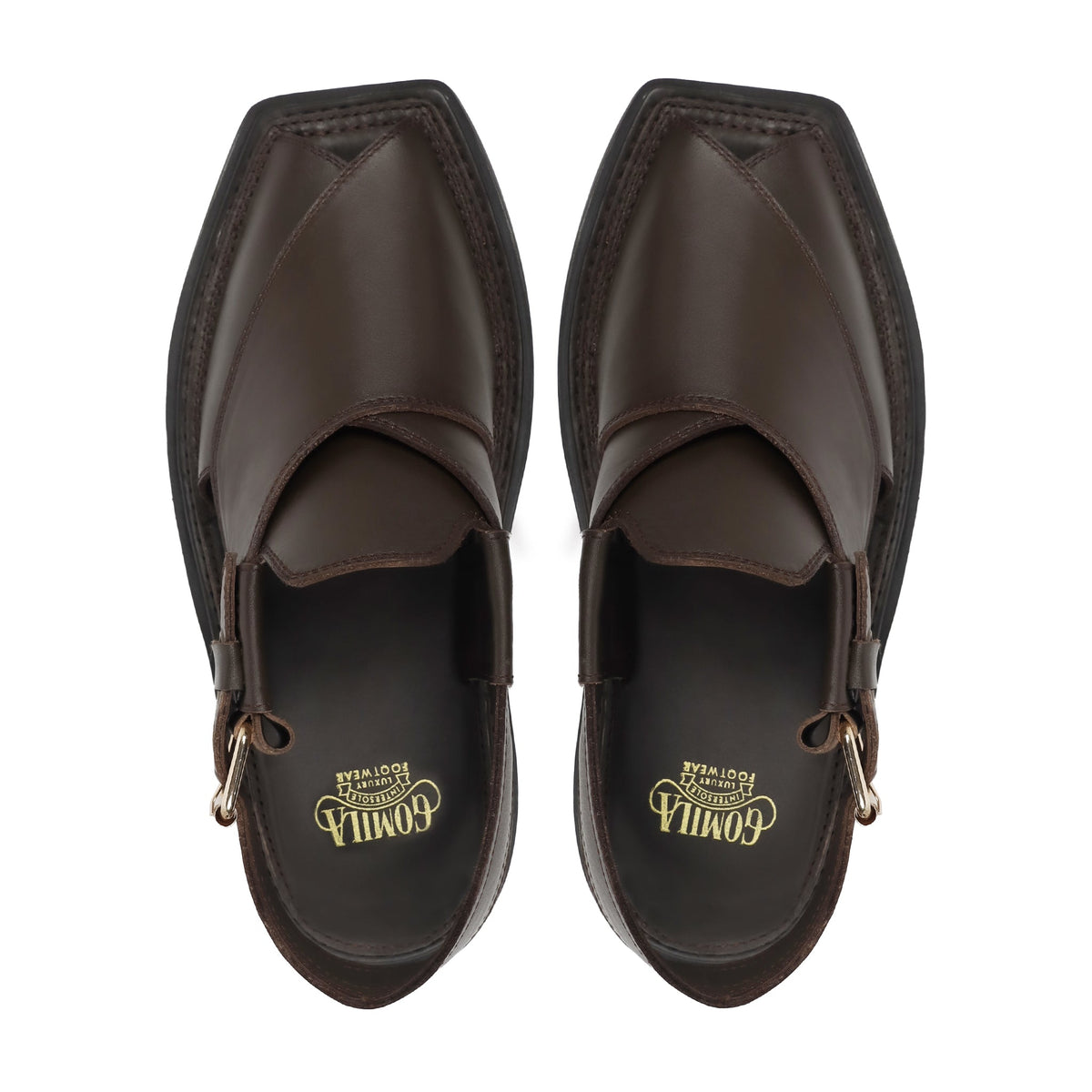 Vezno - Men's Dark Brown Calf Leather Sandal - Goodyear Welted