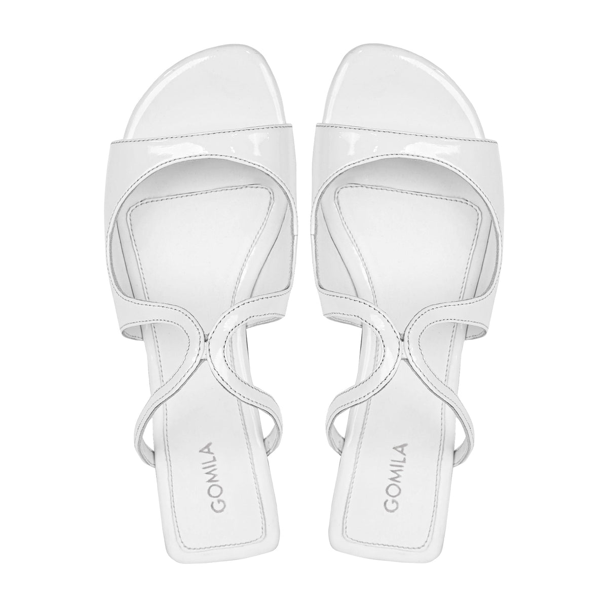 Fyna - Women's High Shine White Slipper
