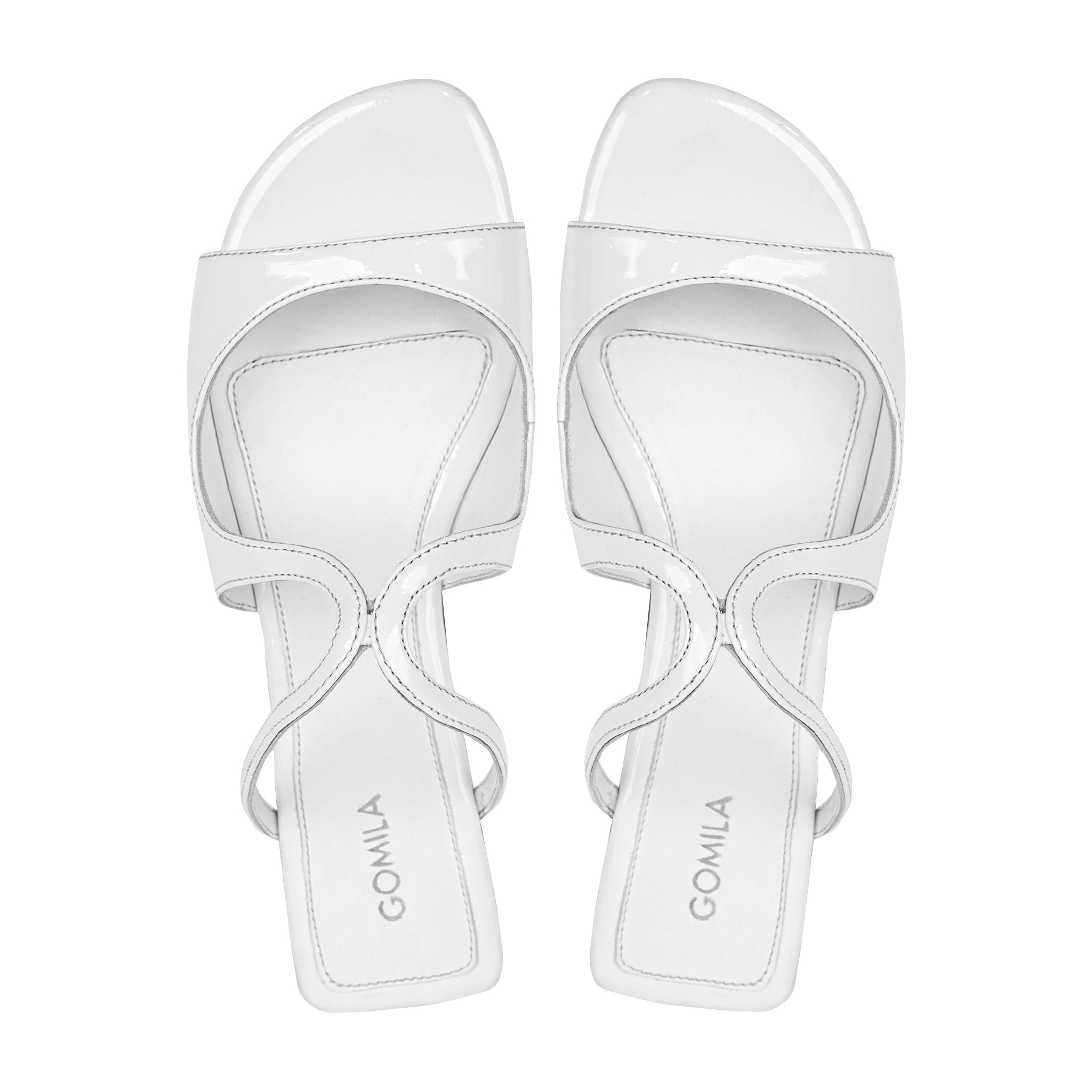 Fyna - Women's High Shine White Slipper