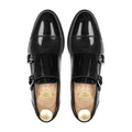Holt - Men's Black Box Leather High Shine Double Monksrap