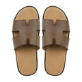 Aroma - Men's Brown Pebble Grain Leather Slipper