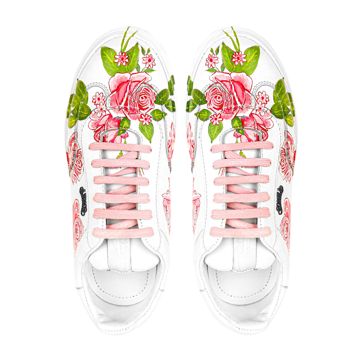 Blaze Lily - Men's White Hand Painted Sneaker