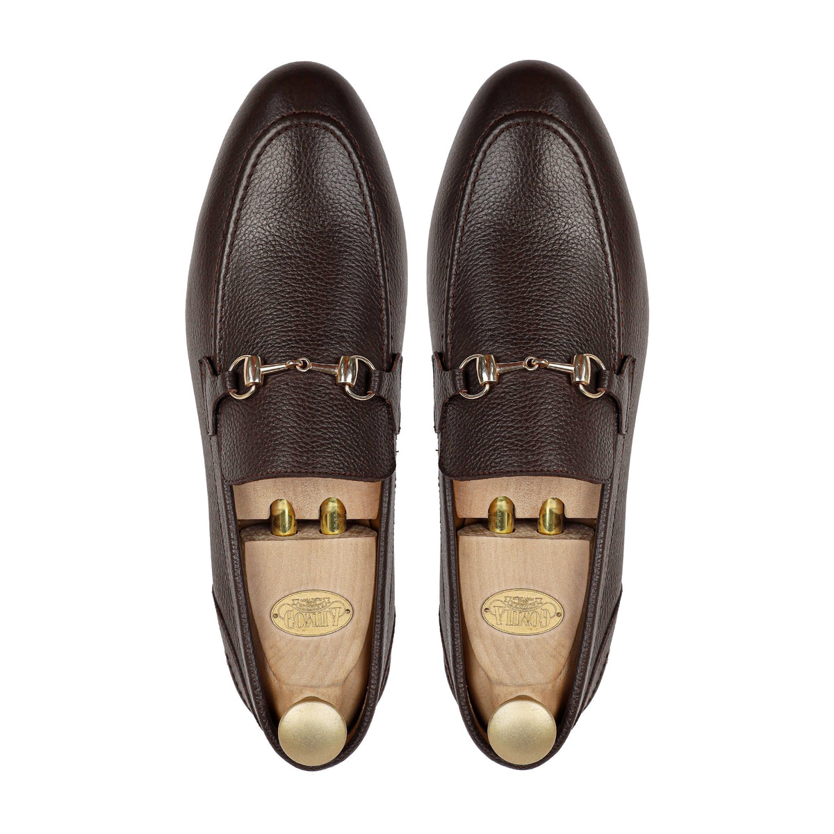 Gregorio - Men's Dark Brown Pebble Grain Leather Loafer