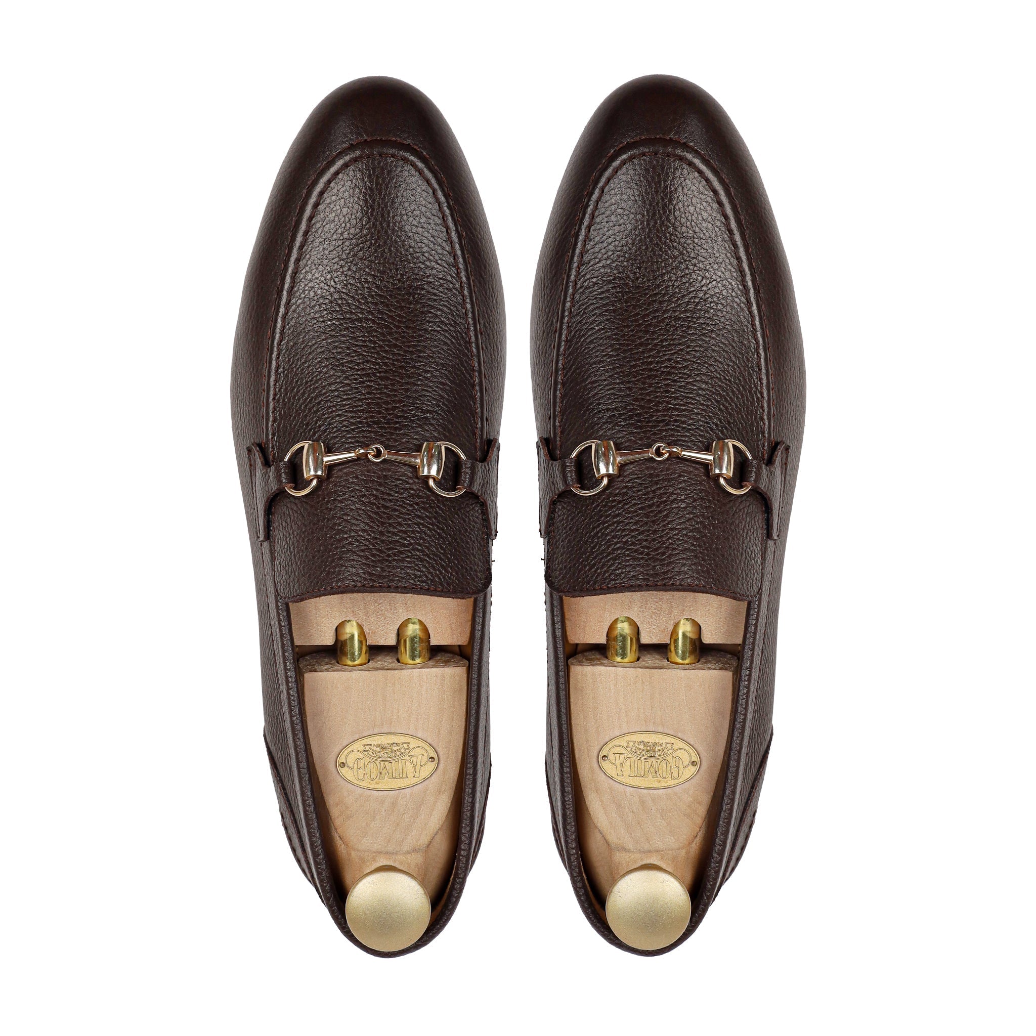 Gregorio - Men's Dark Brown Pebble Grain Leather Loafer