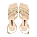 Fionix - Women's Light Beige Strapped 50mm Heel