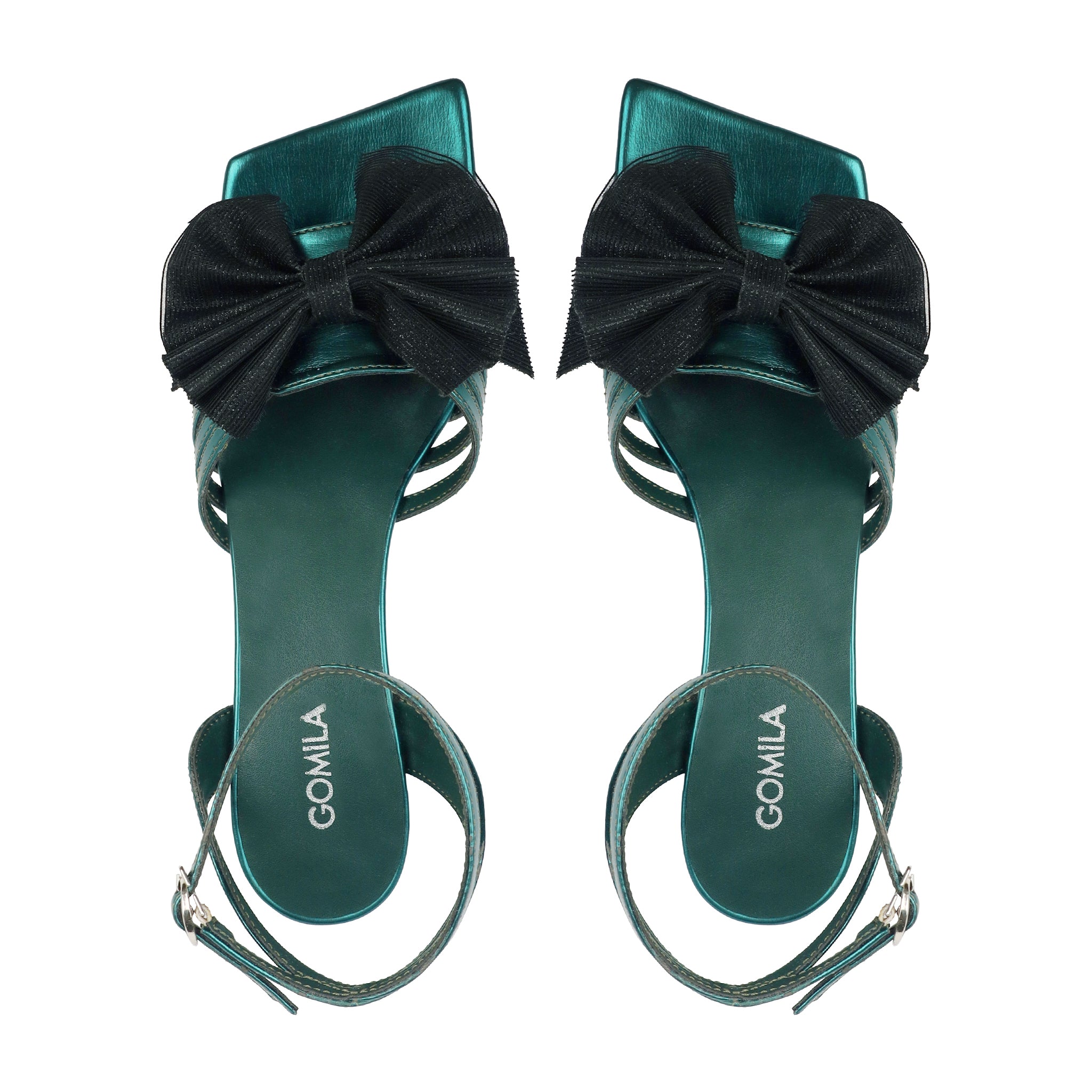 Elniva - Women's Teal Strapped 50mm Heel