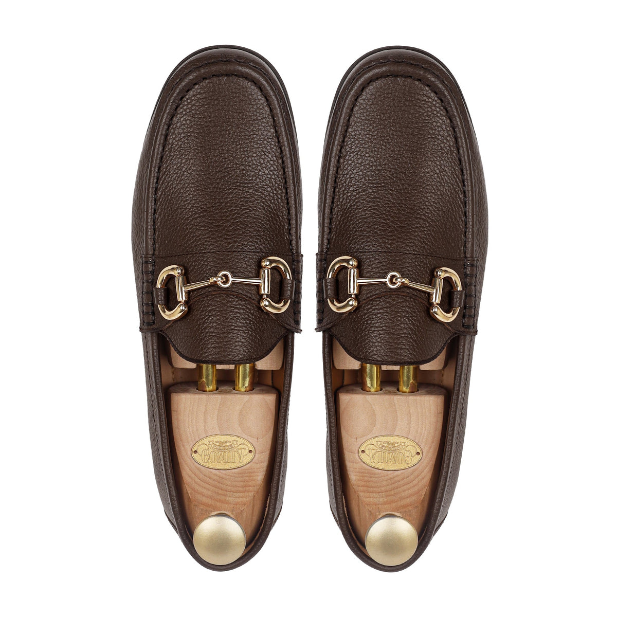 Tom - Men's Dark Brown Pebble Grain Leather Loafer