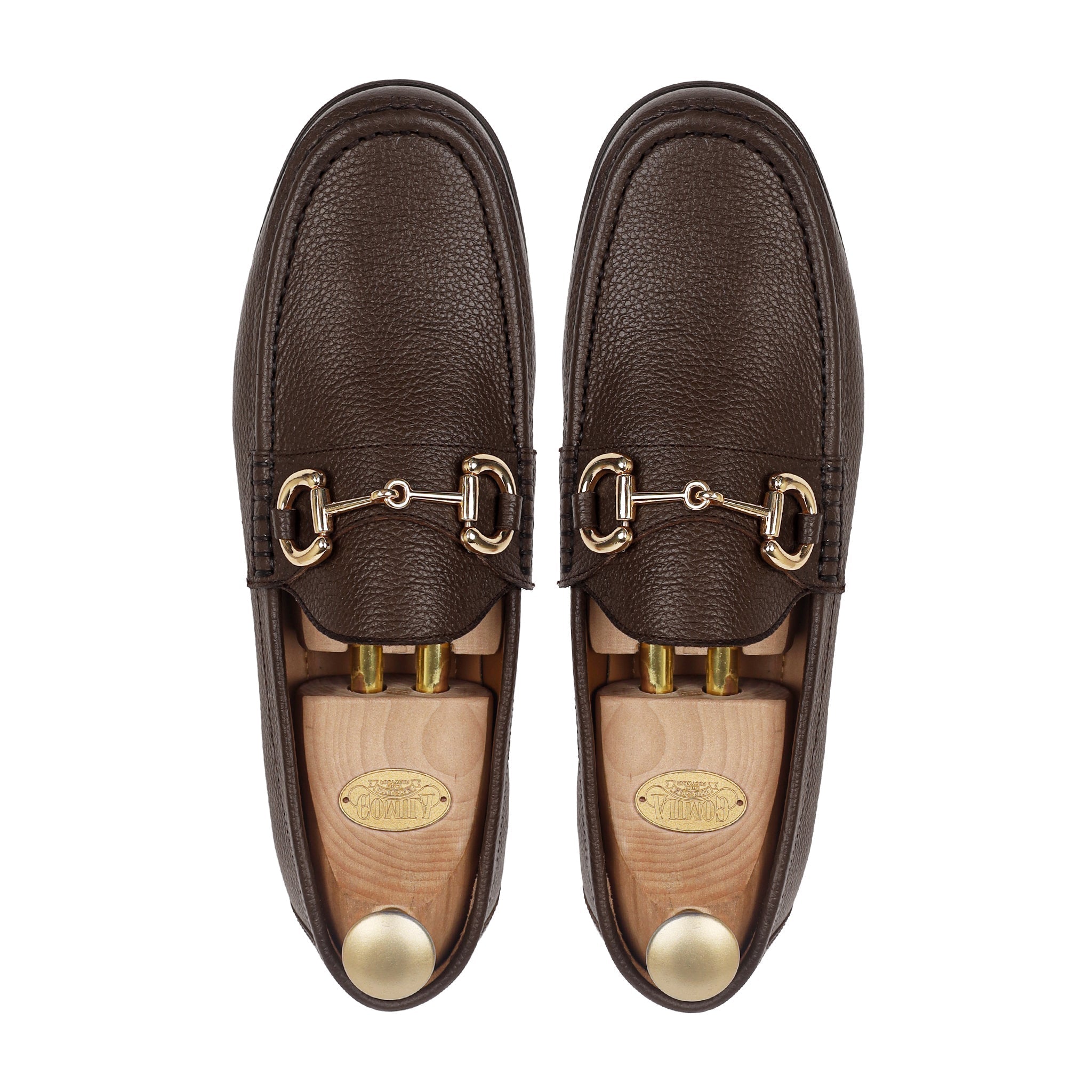 Tom - Men's Dark Brown Pebble Grain Leather Loafer