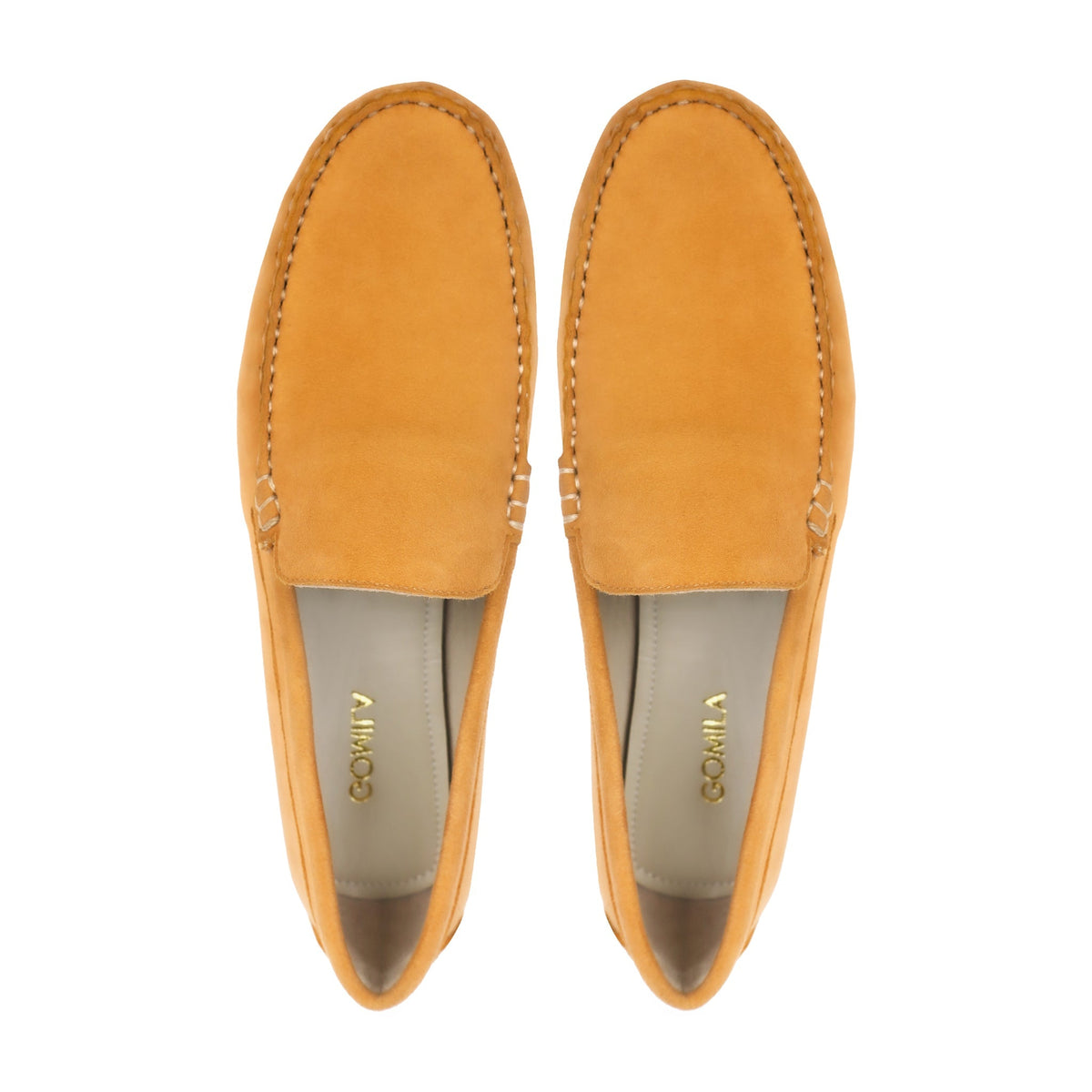 Vyla - Ladies Cognac Split Suede Loafer