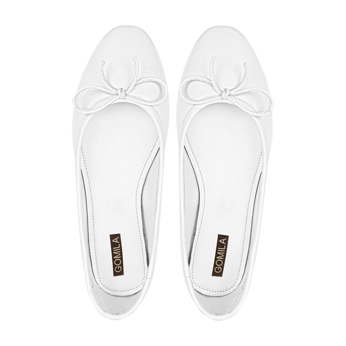 Rosie - Ladies White Pebble Grain Leather Loafer