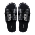 Cameron CROCO- Men's Black Crocodile Embossed Calf Leather Slipper