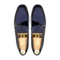 Elvara - Men's Blue Suede and Black Patent Leather Loafer