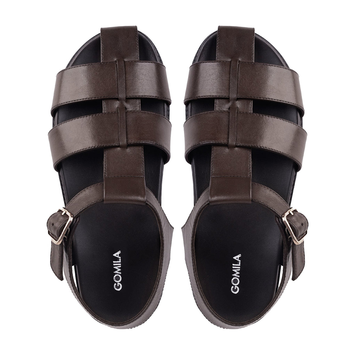 Bogor - Men's Dark Brown Calf  Leather Sandal
