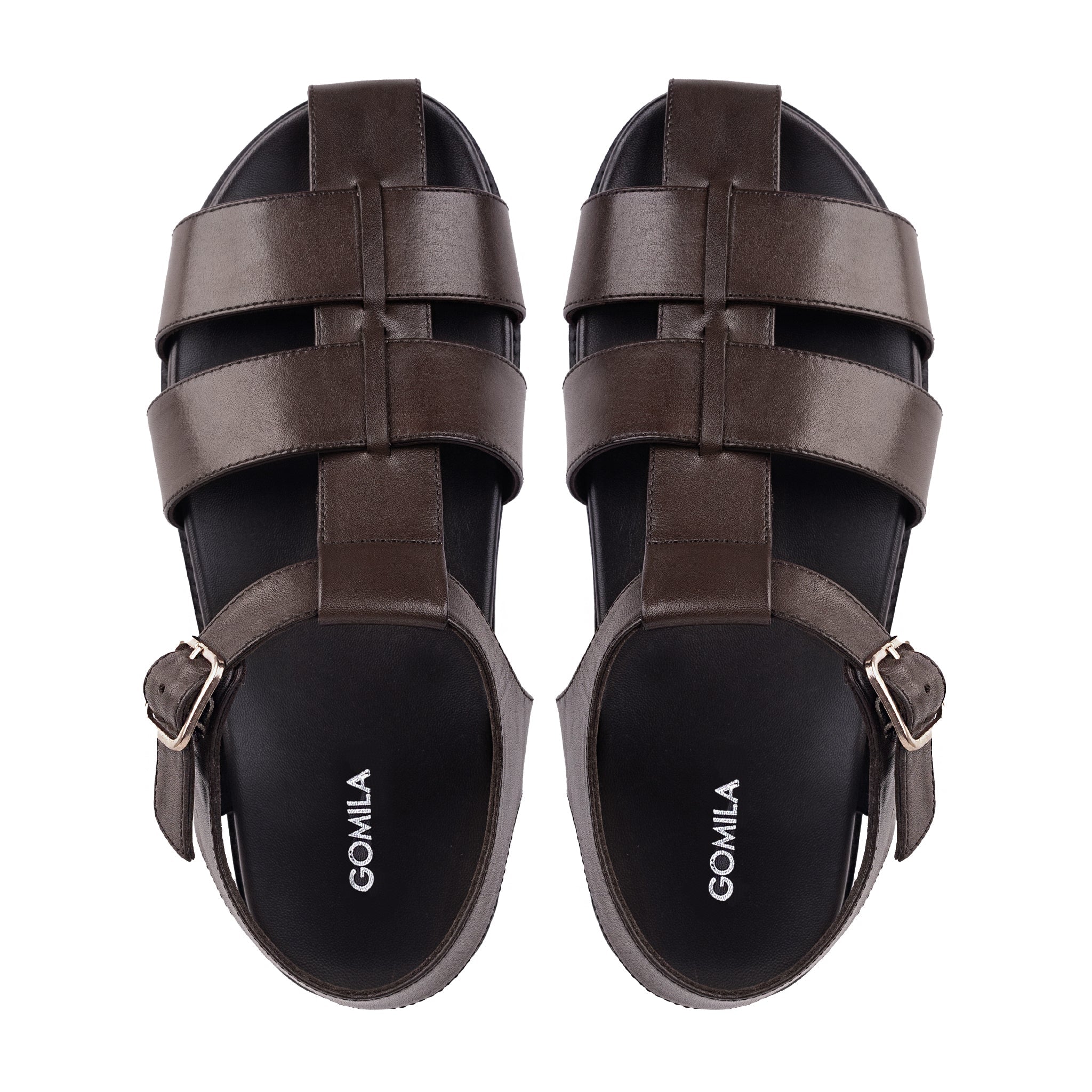 Bogor - Men's Dark Brown Calf  Leather Sandal