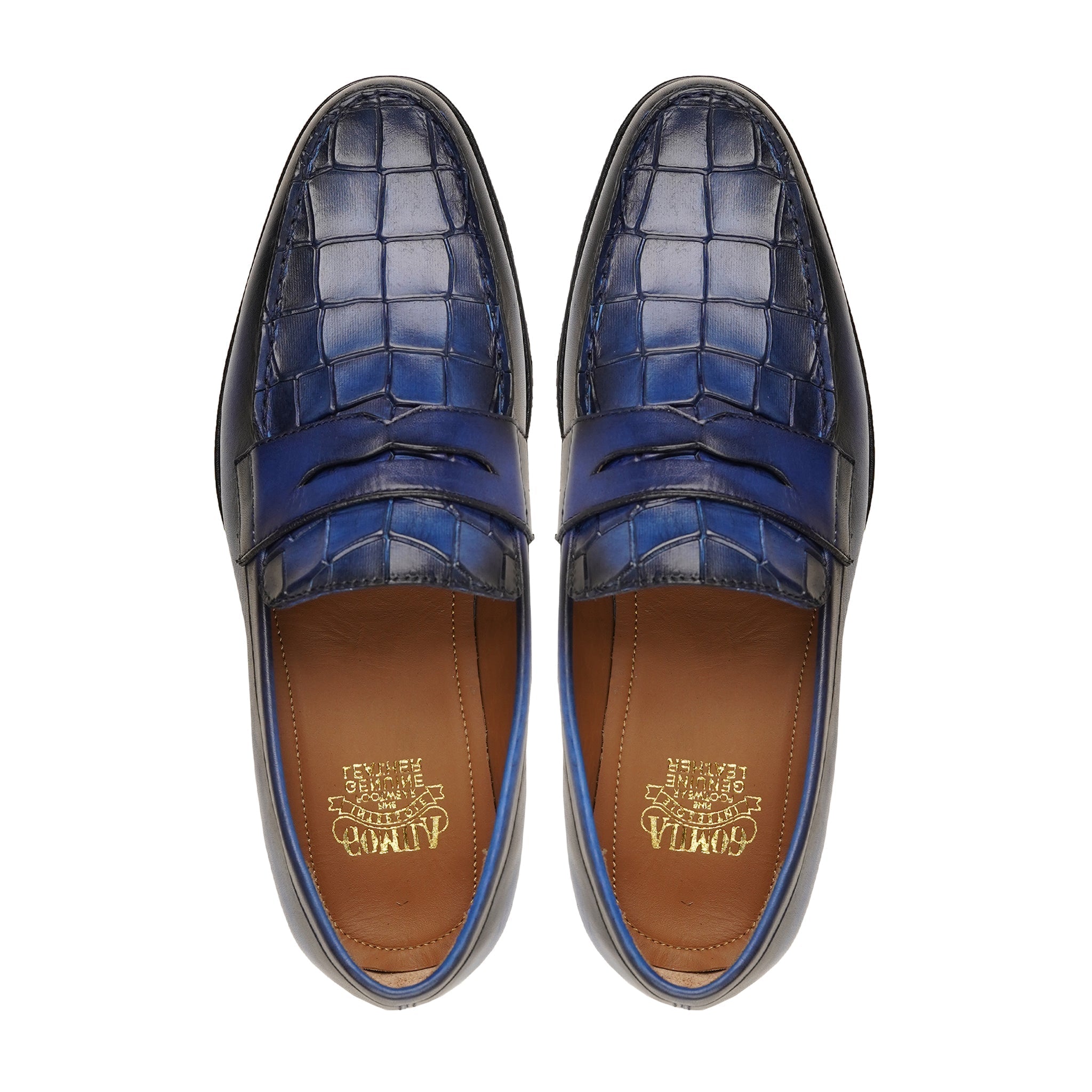 Tajimi - Men's Burnished Blue Calf Leather Loafer