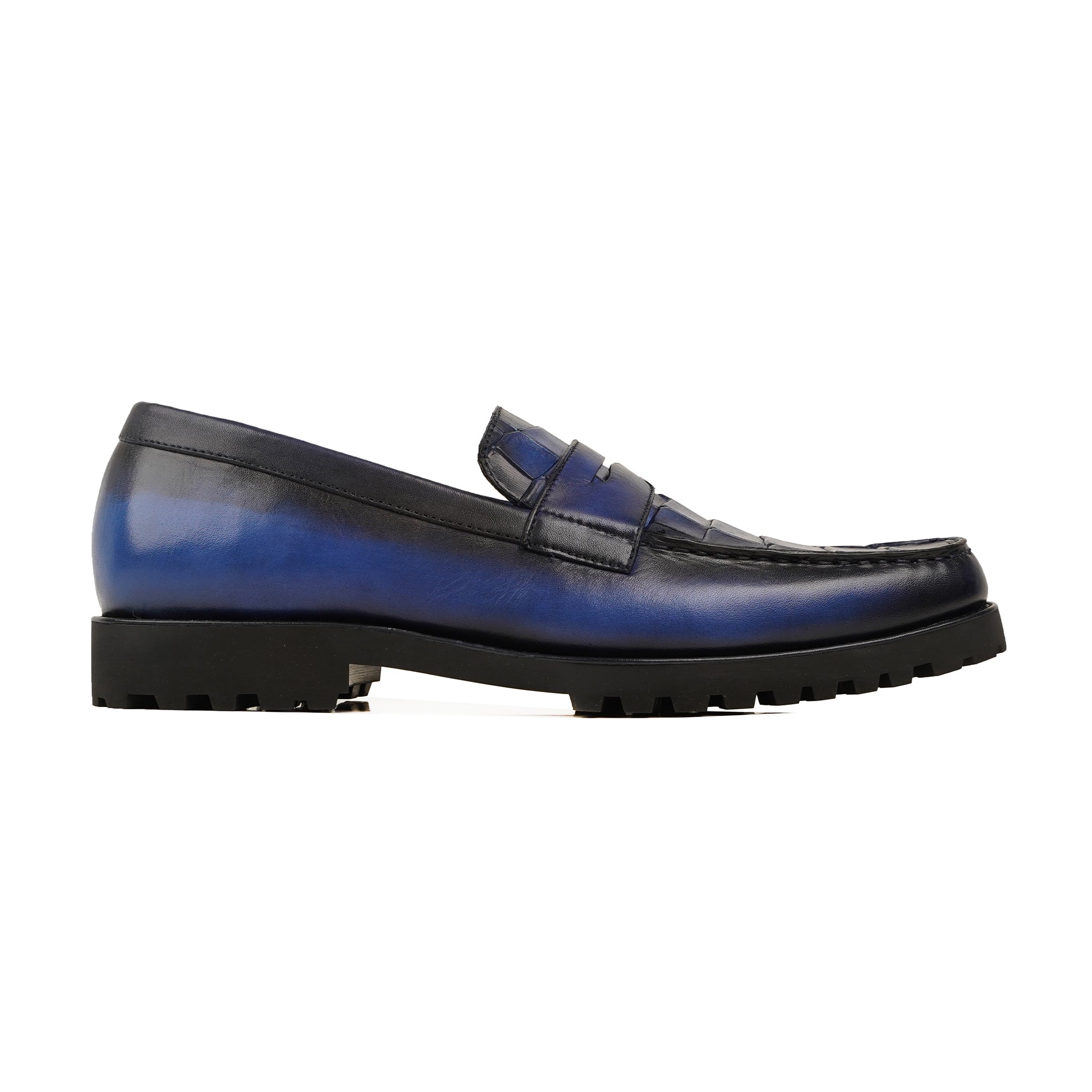 Tajimi - Men's Burnished Blue Calf Leather Loafer