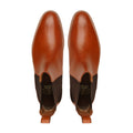 Rokuro - Men's Tan Calf Leather Chelsea Boot