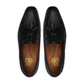 Tishna - Men's Black Hand Woven Calf Leather Loafer