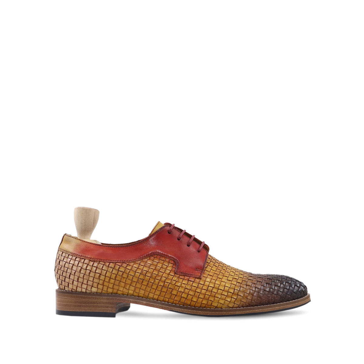 Tonio - Men's Multicolor Calf and Hand Woven Calf Leather Derby Shoe