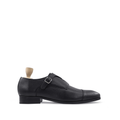 Tracey - Men's Black Pebble Grain Double Monkstrap
