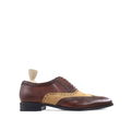 Travon - Men's Brown Calf Leather and Camel Kid Suede Oxford Shoe