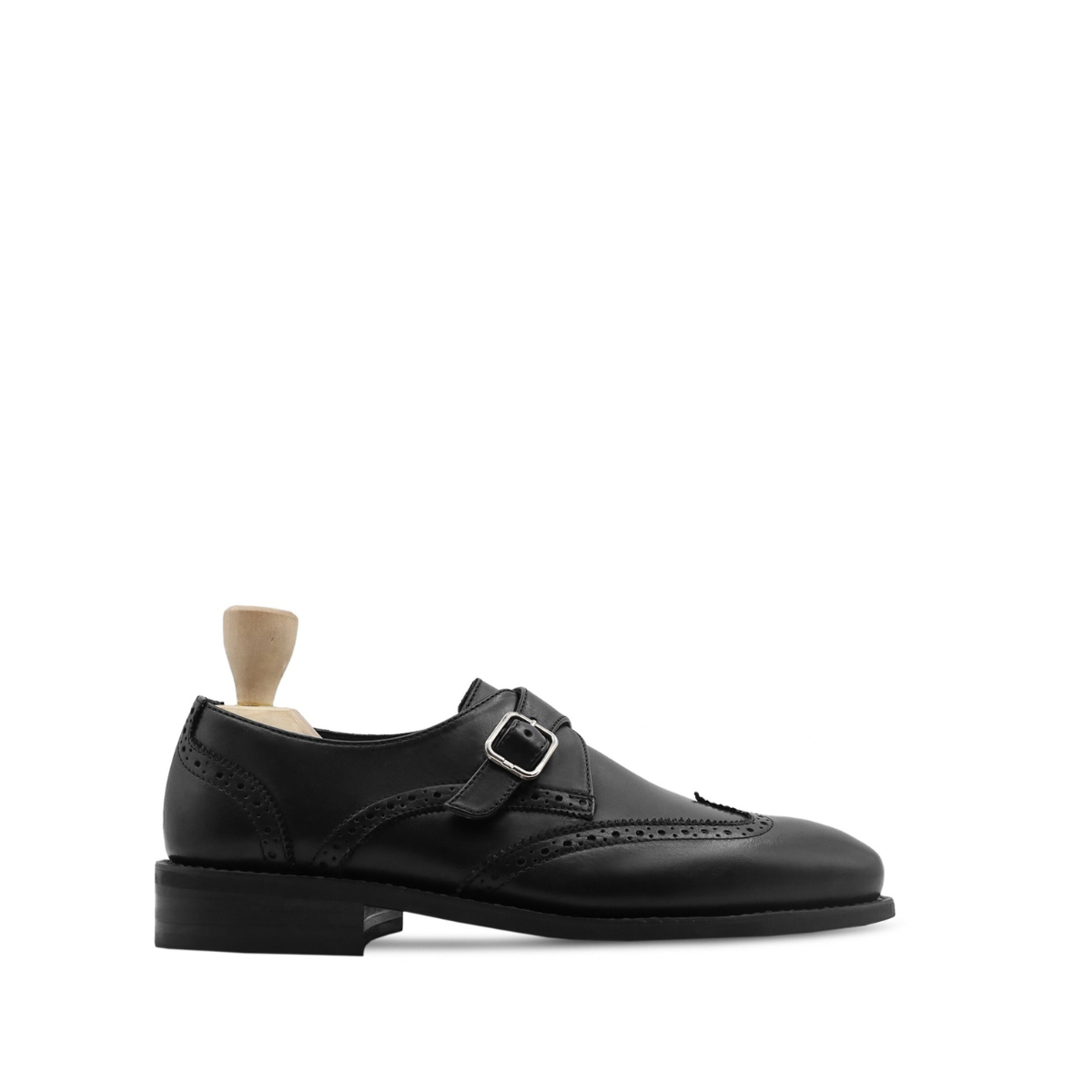 Tad - Men's Black Calf Leather Single Monkstrap - Goodyear Welted