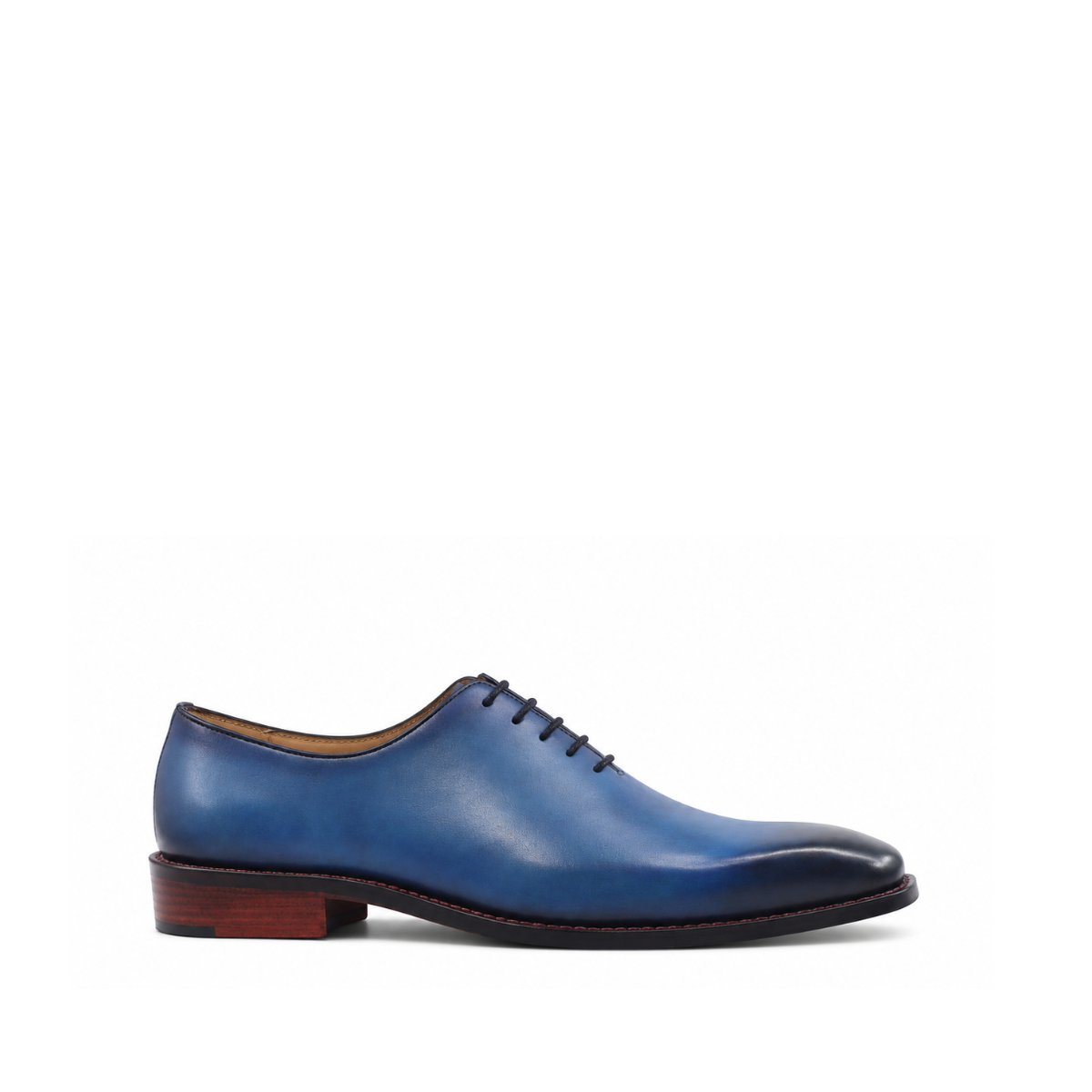 Enzo - Men's Burnished Blue Calf Leather Wholecut Shoe - Goodyear Welted