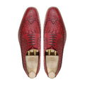Wenta - Me's Oxblood Calf And Hand Woven Calf Leather Derby Shoe