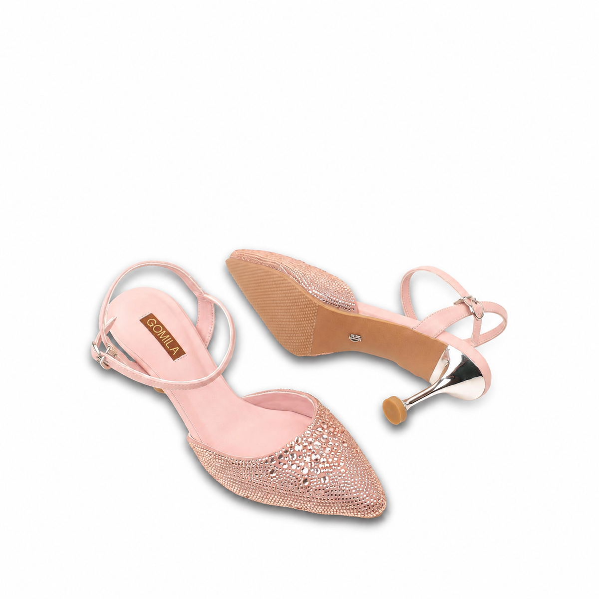 Vanessa - Women’s Peach Rhinestone Heels
