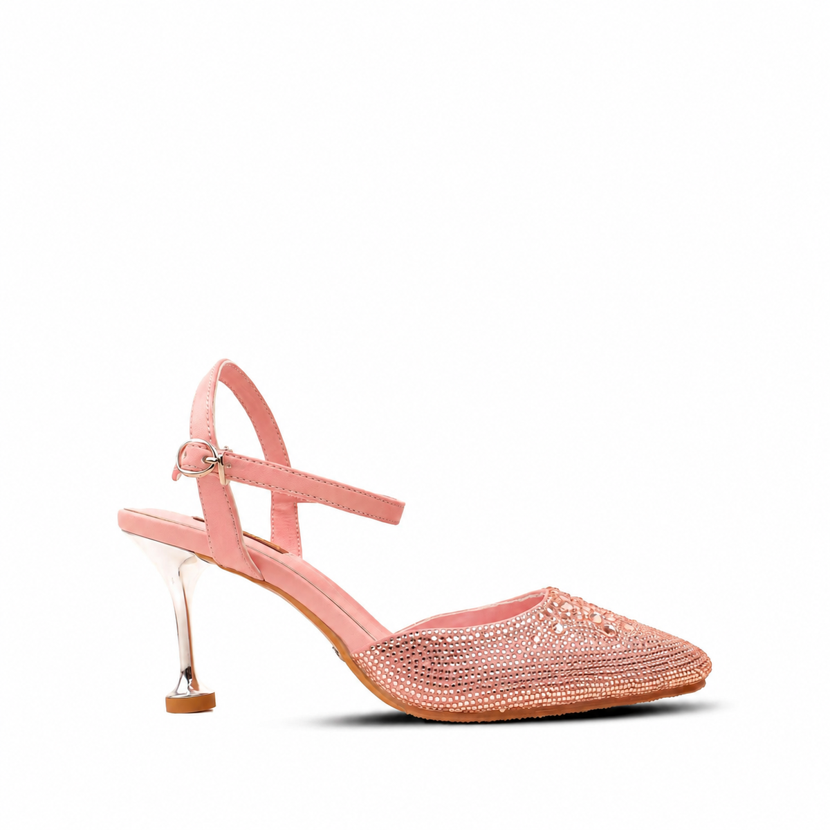 Vanessa - Women’s Peach Rhinestone Heels