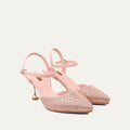 Vanessa - Women’s Peach Rhinestone Heels