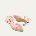 Vanessa - Women’s Peach Rhinestone Heels