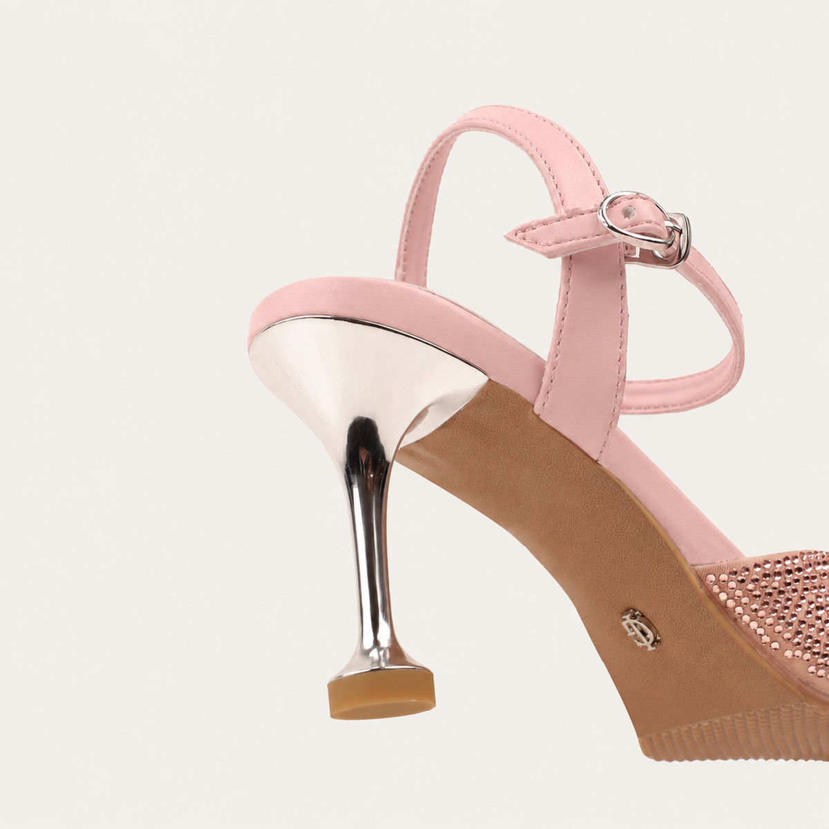 Vanessa - Women’s Peach Rhinestone Heels