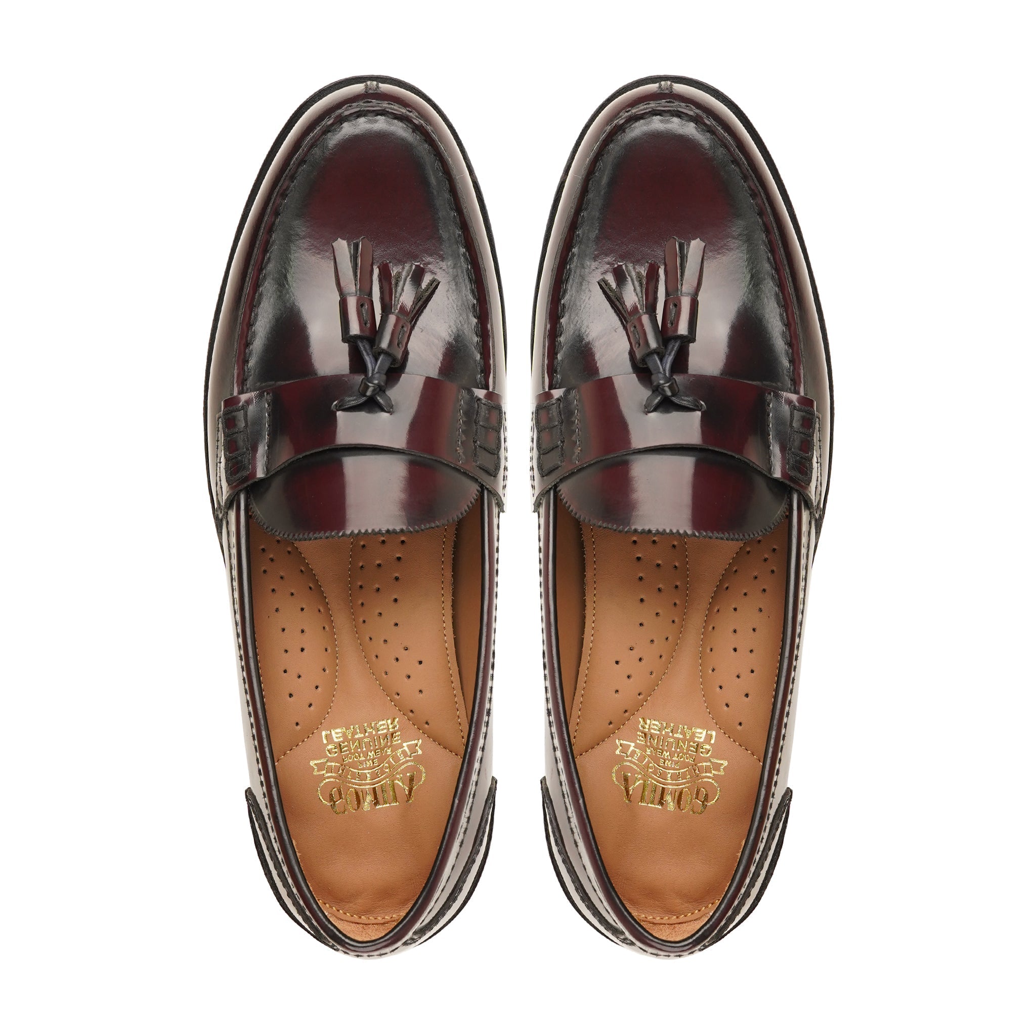 Verona - Men's Burgendy Box Leather High Shine Loafer