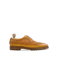 Wayne - Men's Tan Calf and Hand Woven Calf Leather Derby Shoe