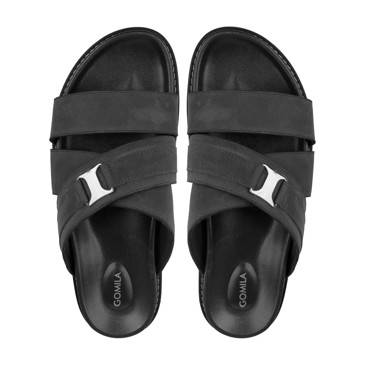 Maxon - Men's Black Calf Leather Slipper