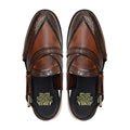 Fenberg - Men's Reddish Brown Box Leather High Shine Sandal
