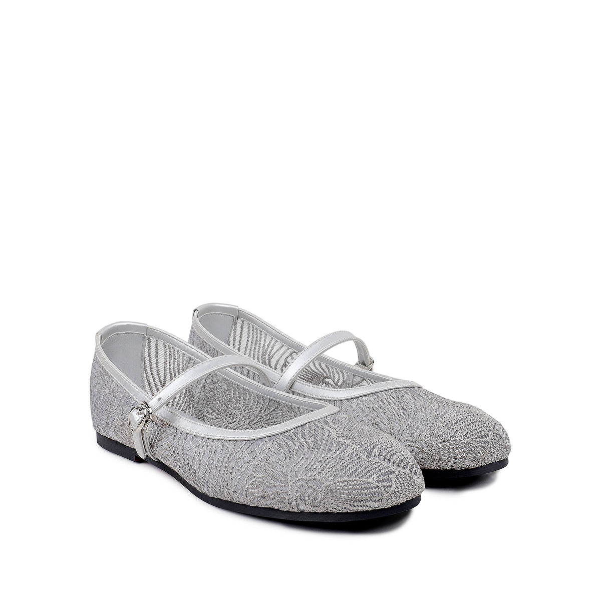 Zoey - Women's Silver Embroidery Pump