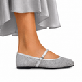 Zoey - Women's Silver Lace Pump