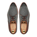 Awan - Men's Burnished Charcoal Grey Black Kid Suede Derby Shoe