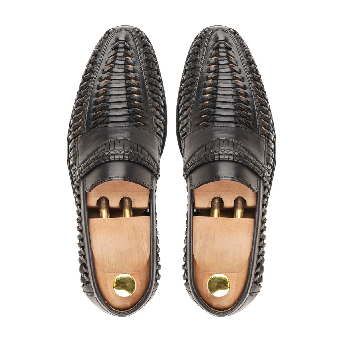 Barcelona - Men's Black Hand woven Calf Leather Loafer