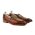Akashi - Men's Burnished Tan and Brown Kid Suede Loafer